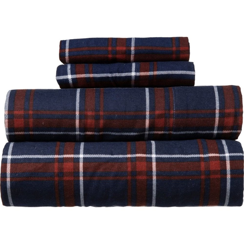 PENDLETON Porter Classic Tartan Plaid Flannel Queen Sheet Set - Picture 3 of 3